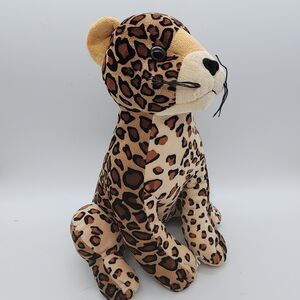 Ringling Bros Leopard Plush 20" Long Tail Short Fur Sits Up Stuffed Animal Toy